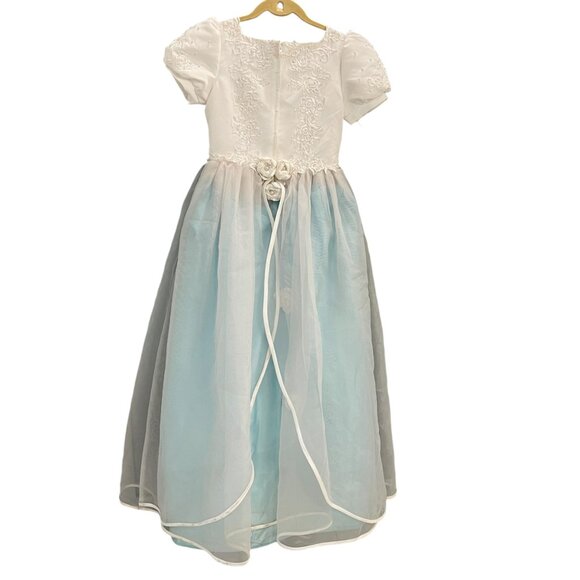 First Communion Dress With Lace Embroidery & Tulle Skirt Halloween Princess - Picture 1 of 16